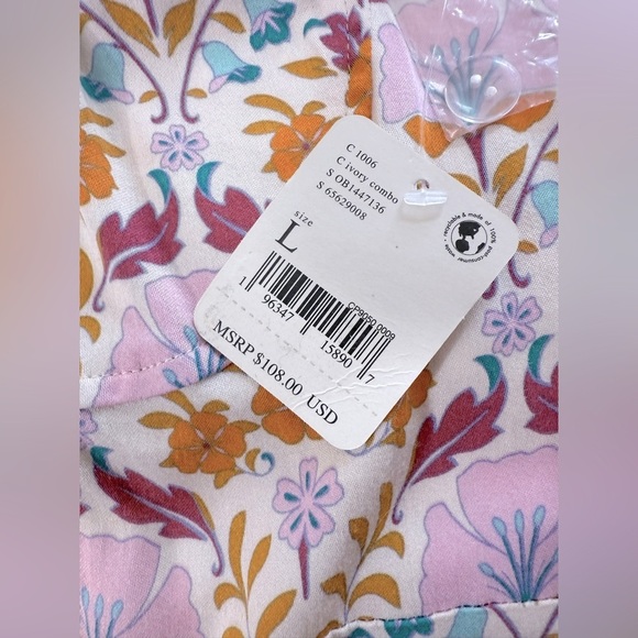 NWT Free People “Sasha” Relaxed Fit Flower Print Mini Dress With Sweetheart Neck - Picture 12 of 15